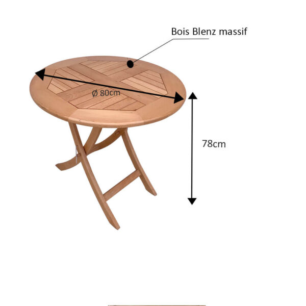table basse pliante ronde en bois blenz 80cm
