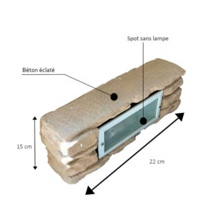 Bordure avec spot encastre rectangulaire BJ003S 2