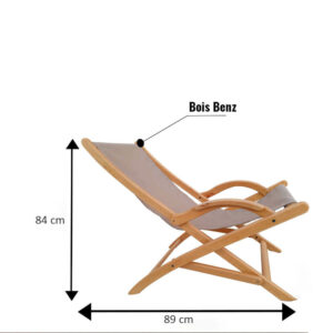 Chaise longue en bois blenz natte CL001