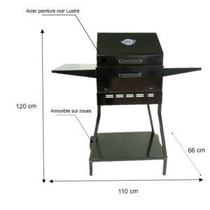 Barbecue au charbon avec tablettes fixe M101