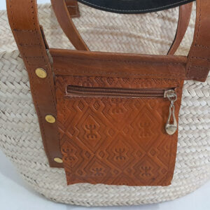Couffin en paille avec sacoche CPS01