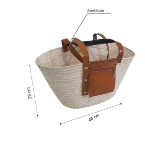 Couffin en paille avec sacoche CPS01