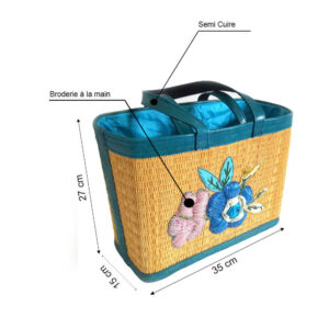 Sac à main en smar motif Fleure Bleue SFB07