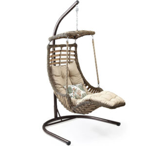 Capri Balançoire suspendue en rotin avec coussin