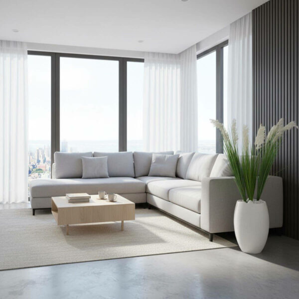 Pot de fleur rond en résine CP032