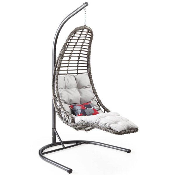 fauteuil suspendue en rotin capri bodrum gris
