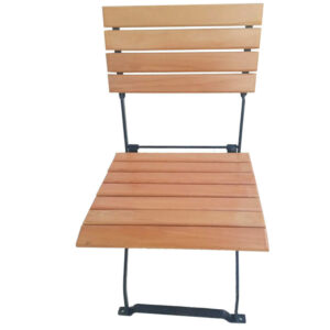 Chaise pliable en acier et bois Benz