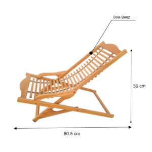 Chaise longue en bois blenz CL002