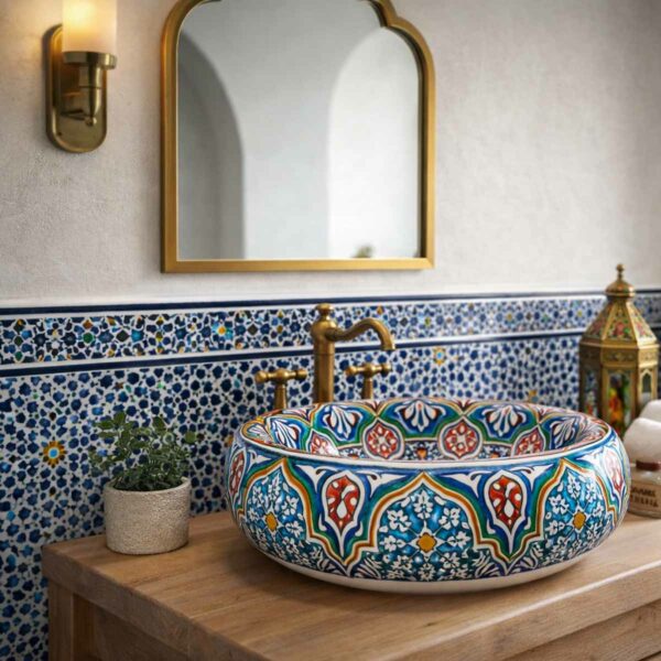 Vasque a poser en céramique marocain VCM01couverture