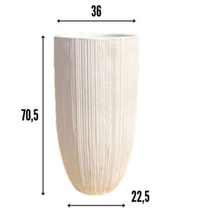 Pot de fleur effet strié en GRC Réf CP010