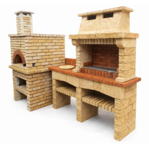 Cuisine extérieure en pierre et briques RJ224