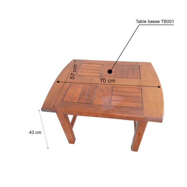 Table basse en bois benz ref TB001