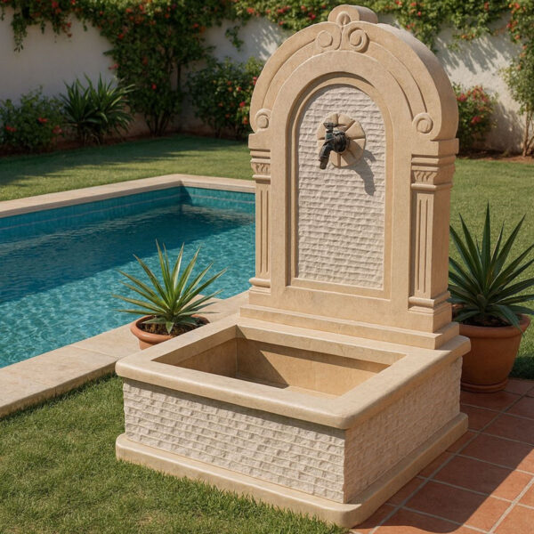 Fontaine murale en marbre beige FMM06