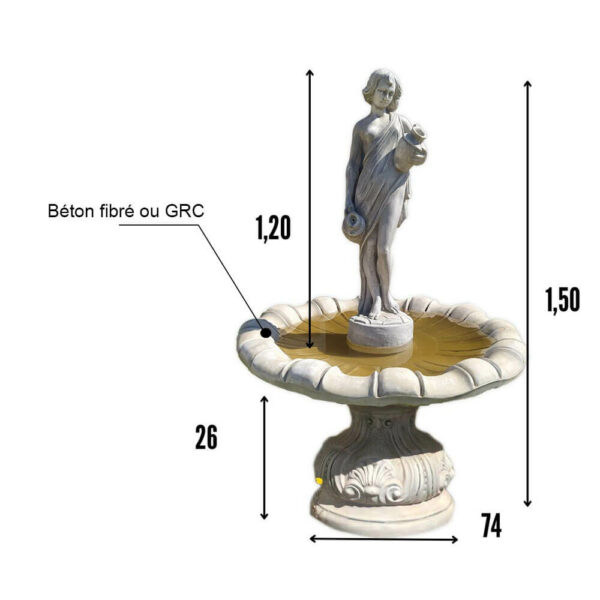 Grande fontaine centrale sous forme de statut F025 dim