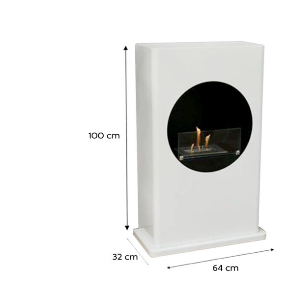 Cheminée à l'éthanol au sol en acier Lilou dim