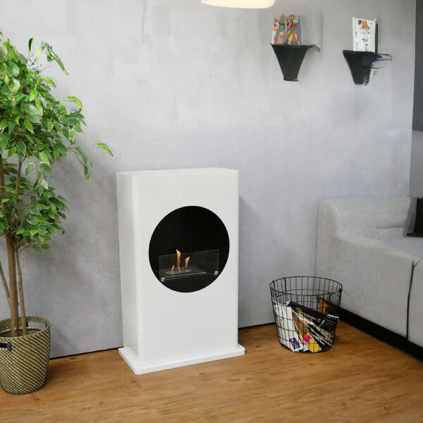 Cheminée à l'éthanol au sol en acier Lilou fond