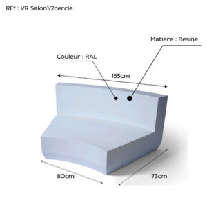 Canapé ouverte en resine modèle cerculaire