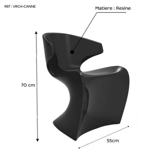 Chaise elegante en resine canne dim