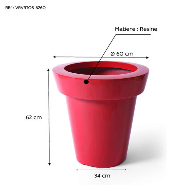 Pot conique en resine modèle toscane dim