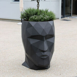 Pot en resine modèle visage H70