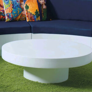 Table basse ronde sur pied en resine D100