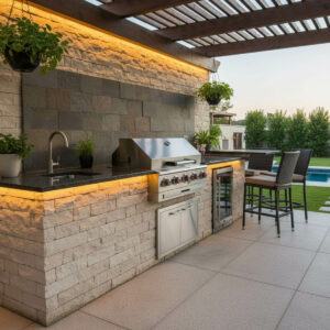 Barbecue au gaz Inox 5 brûleurs a poser