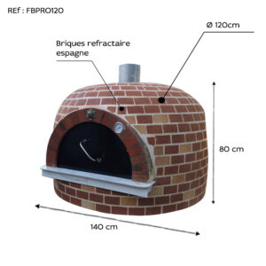 Four a pizza bois et gaz en briques refractaire 120