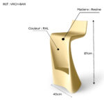 Tabouret de bar moderne en résine VRCH84 dim