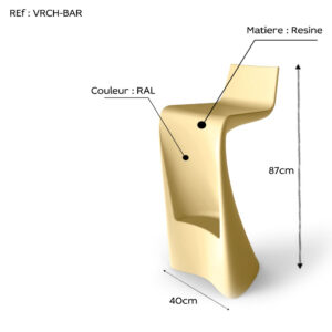Tabouret de bar moderne en résine VRCH87
