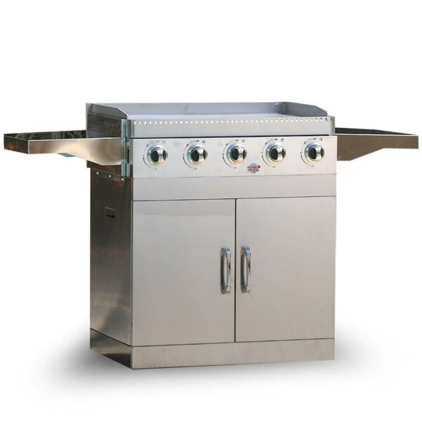 plancha Pro au gaz inox 5 bruleurs
