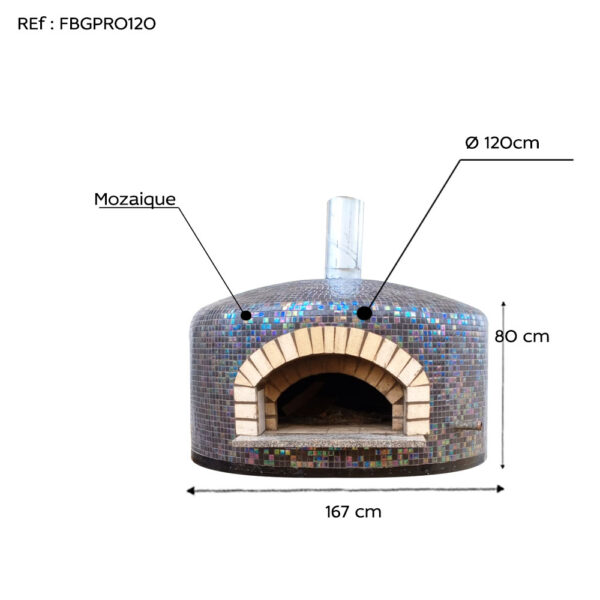 Four a pizza bois gaz en mazaique Pro120 dim