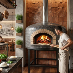 Four a pizza bois gaz en mosaique Pro120