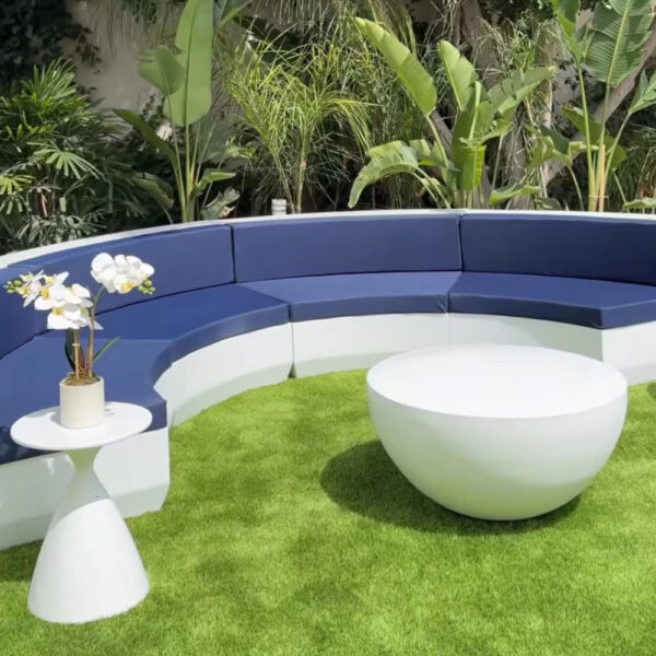 Table Basse ronde en résine H43 D90 cm couv