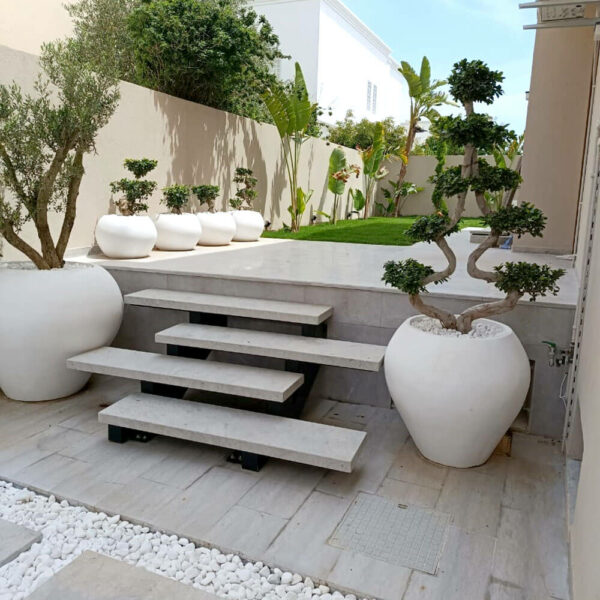 Pot en beton fibré modèle jarra ref PJ80 couv