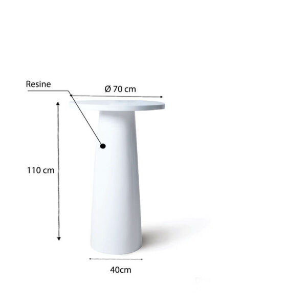 Table Bistro en resine H110 Ø70 cm dim