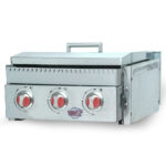 Plancha Gaz Inox 3 Brûleurs a poser PL700 avec couvercle