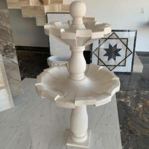 Fontaine centrale en marbre pour exterieur FCM01