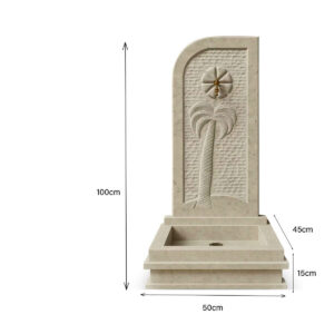 Fontaine murale en marbre Téla motif palmier FMM08