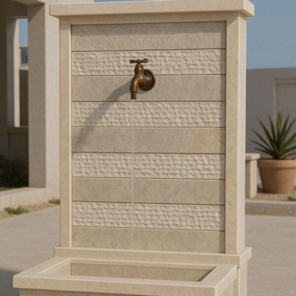 Fontaine murale pour extérieur en marbre FMM10 couv