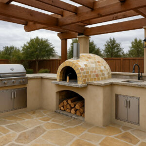 Four a bois et a gaz en briques refractaire MF80