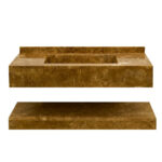 Lavabo Suspendue Avec Etagere En Marbre Emperador