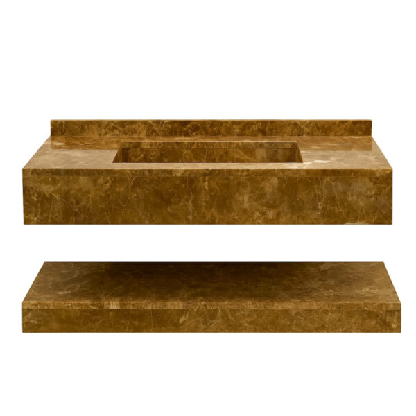 Lavabo Suspendue Avec Etagere En Marbre Emperador