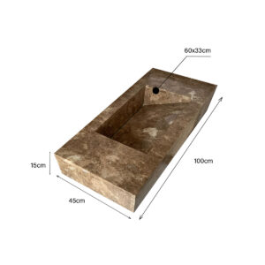 Lavabo suspendue avec etagere en marbre emperador LMEE100