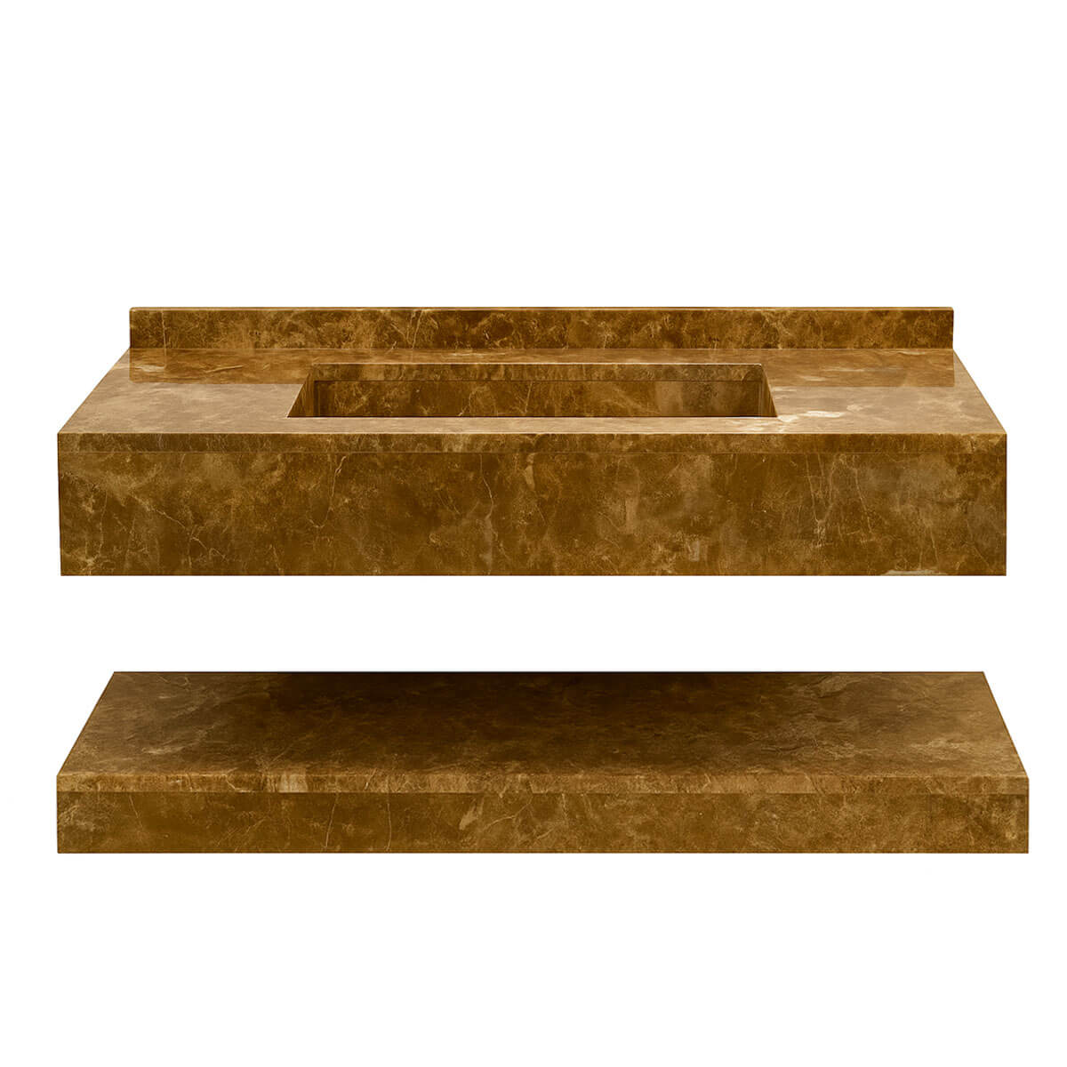 Lavabo Suspendue Avec Etagere En Marbre Emperador