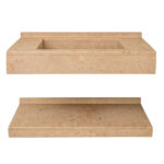 Lavabo suspendue avec etagere en marbre kadhel