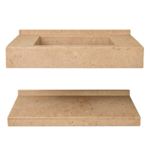 Lavabo suspendue en marbre avec etagere LMKE100