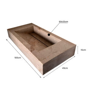 Lavabo suspendue en marbre avec etagere LMKE100