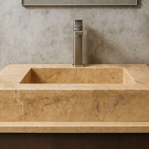 Lavabo suspendue en marbre Kadhel gris rosé LMK70