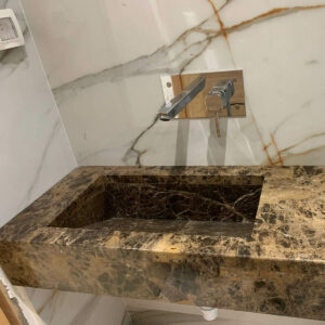 Lavabo suspendue en marbre emperador LME70