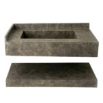 lavabo suspendue avec etagere en marbre Tindra